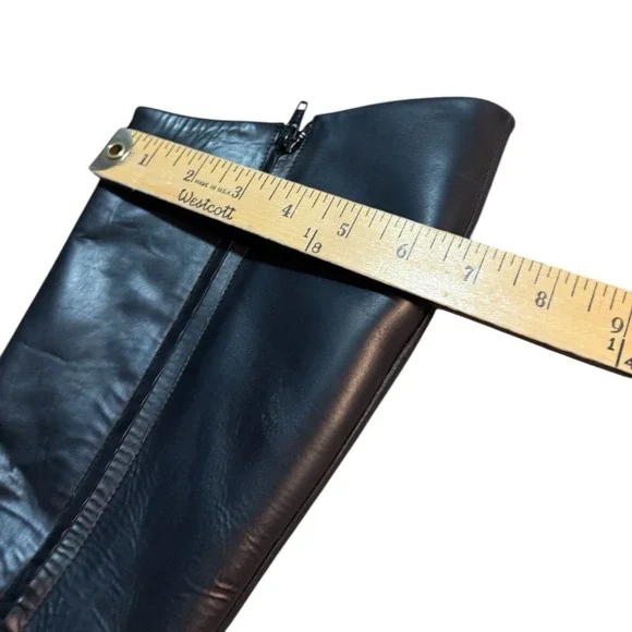 Coclico Black Leather Tall Boots Size 38 Full Zip‎ Excellent Vintage 7 or 7.5 US